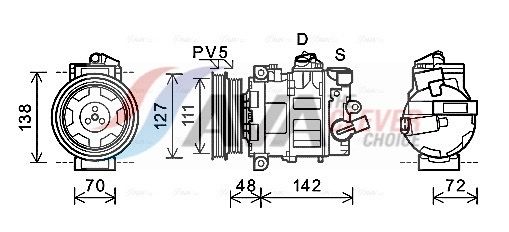 Kompressor, Klimaanlage AVA QUALITY COOLING AIAK359