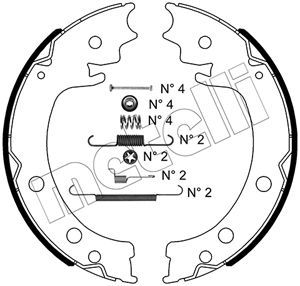 Bremsbackensatz, Feststellbremse METELLI 53-0519K
