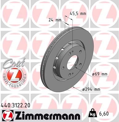 Bremsscheibe ZIMMERMANN 440.3122.20