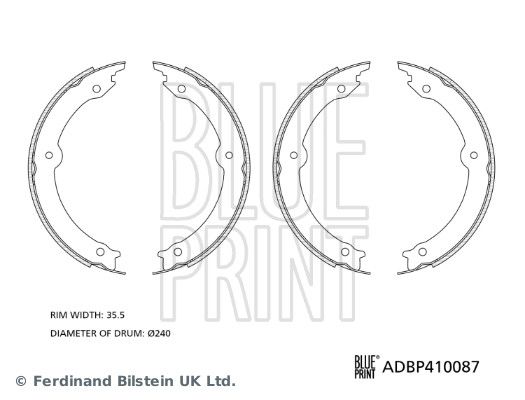 Bremsbackensatz, Feststellbremse BLUE PRINT ADBP410087