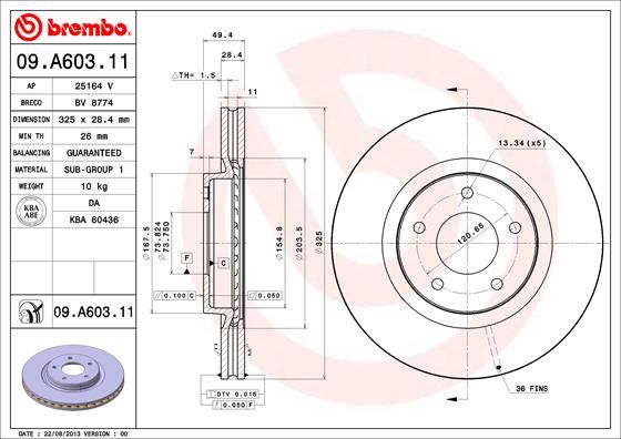 Bremsscheibe BREMBO 09.A603.11