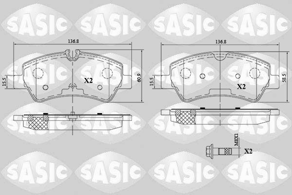Bremsbelagsatz, Scheibenbremse SASIC 6216163