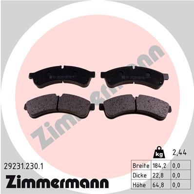 Bremsbelagsatz Bremsbeläge ZIMMERMANN 29231.230.1