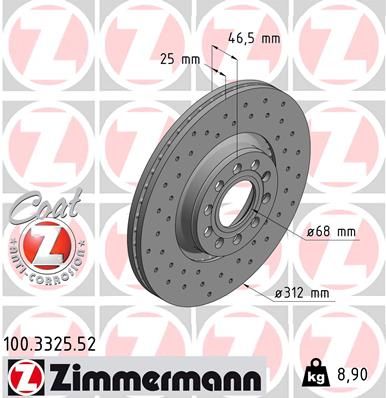 Bremsscheibe ZIMMERMANN 100.3325.52