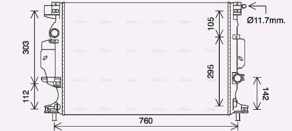 Kühler, Motorkühlung AVA QUALITY COOLING fd2641