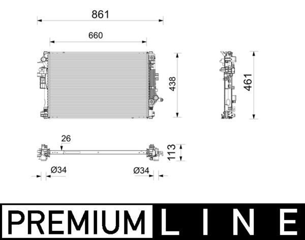 Kühler, Motorkühlung MAHLE CR2808000P