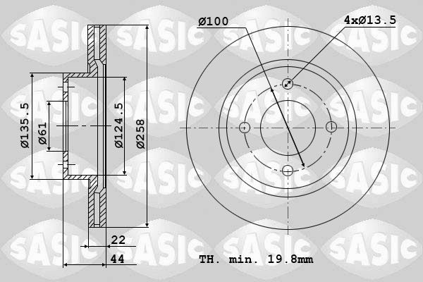 Bremsscheibe SASIC 6104048