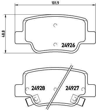Bromsbeläggssats, skivbroms BREMBO P83114