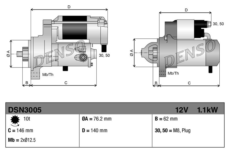 Startmotor DENSO DSN3005