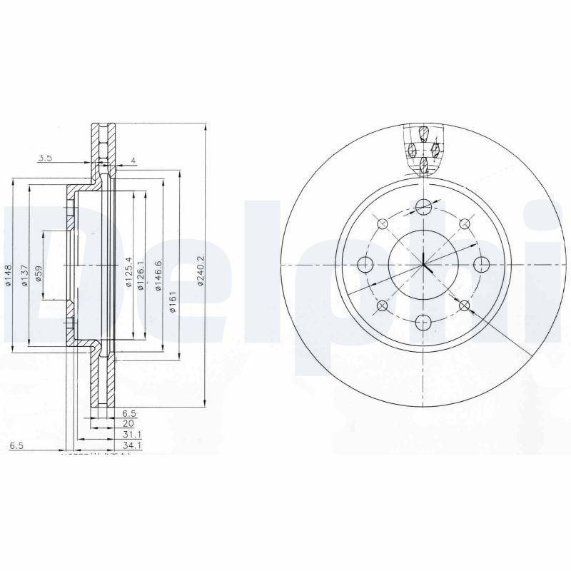 Bremsscheibe DELPHI BG3839