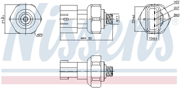 Druckschalter Klimaanlage NISSENS 301090