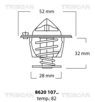 Kühlwasserthermostat TRISCAN 8620 10782