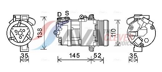 Kompressor, Klimaanlage AVA QUALITY COOLING BWAK545