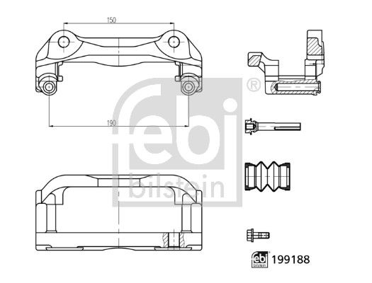 Halter, Bremssattel FEBI BILSTEIN 199188