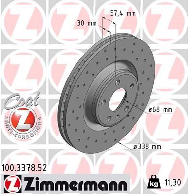Bremsscheibe ZIMMERMANN 100.3378.52