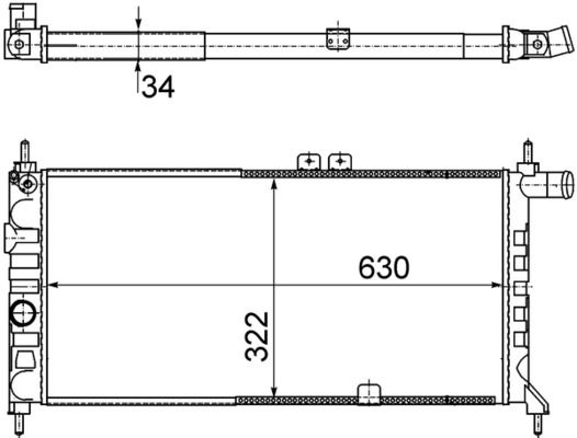 Kühler, Motorkühlung MAHLE cr 441 000s