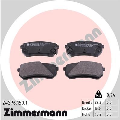 Bremsbelagsatz Bremsbeläge ZIMMERMANN 24276.150.1