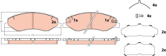 Bremsbelagsatz Bremsbeläge TRW GDB2474