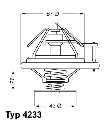 Thermostat, Kühlmittel WAHLER 4233.84D
