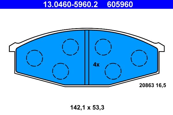 Bremsbelagsatz, Scheibenbremse ATE 13.0460-5960.2