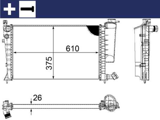 Kühler, Motorkühlung MAHLE CR2206000S