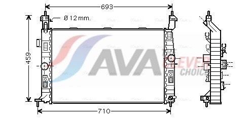 Kühler, Motorkühlung AVA QUALITY COOLING OL2345