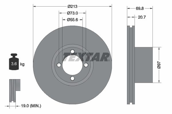 Bremsscheibe TEXTAR 92064700