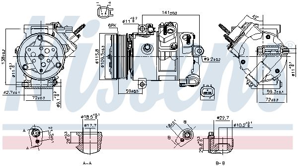 Kompressor, Klimaanlage NISSENS 890772