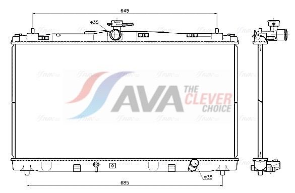 Kühler, Motorkühlung AVA QUALITY COOLING TO2799