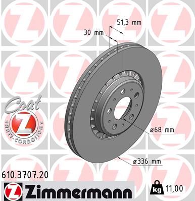 Bremsscheibe ZIMMERMANN 610.3707.20