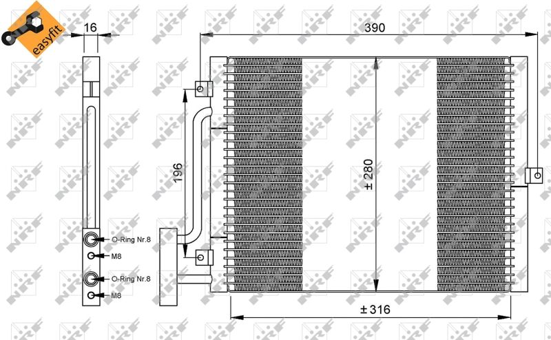 Kondensator, Klimaanlage NRF 35307