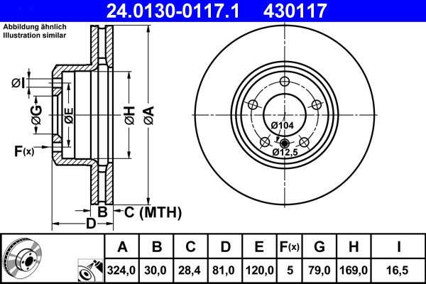 Bremsscheibe ATE 24.0130-0117.1