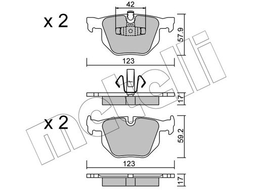 Bremsbelagsatz, Scheibenbremse METELLI 22-0643-0