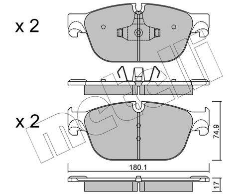 Bremsbelagsatz, Scheibenbremse METELLI 22-0854-0
