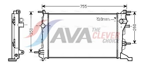 Kühler, Motorkühlung AVA QUALITY COOLING RT2410