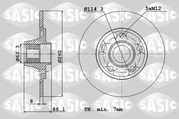 Bremsscheibe SASIC 6104029