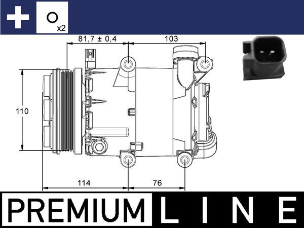 Kompressor, Klimaanlage MAHLE acp 866 000p