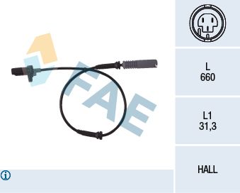 Sensor, Raddrehzahl FAE 78044