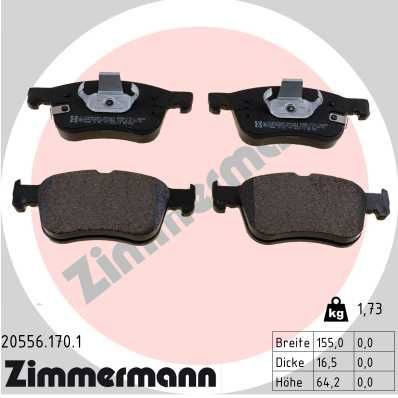 Bremsbelagsatz Bremsbeläge ZIMMERMANN 20556.170.1