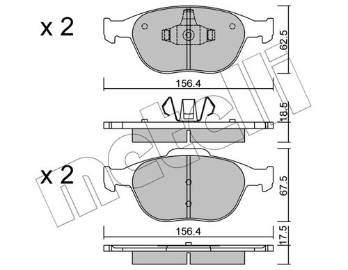 Bremsbelagsatz, Scheibenbremse METELLI 22-0533-0
