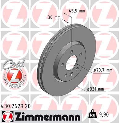 Bremsscheibe ZIMMERMANN 430.2629.20