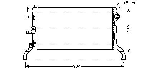 Kühler, Motorkühlung AVA QUALITY COOLING rt2415