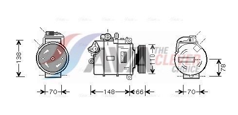 Kompressor, Klimaanlage AVA QUALITY COOLING AIAK275