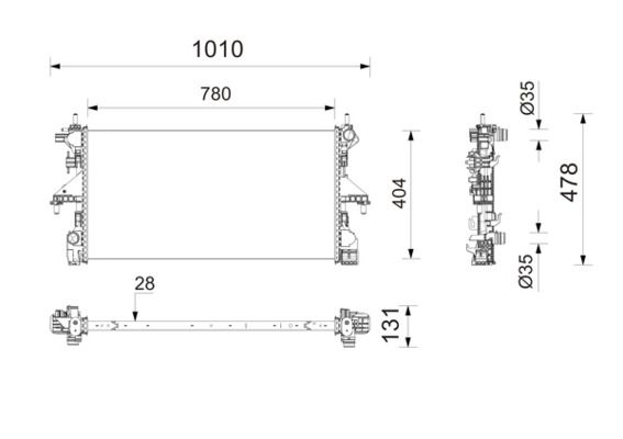 Kühler, Motorkühlung MAHLE CR2842000P