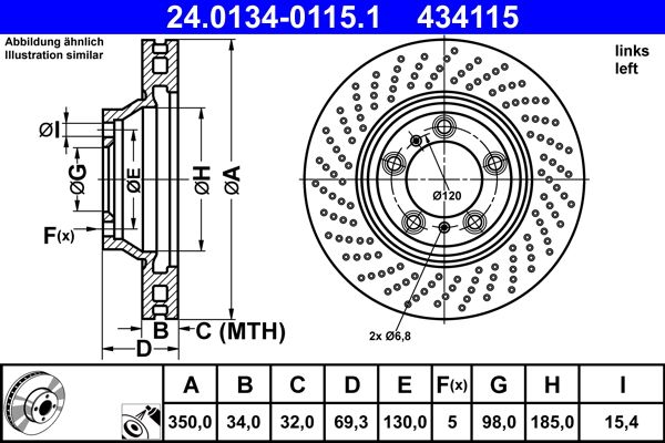 Bremsscheibe ATE 24.0134-0115.1