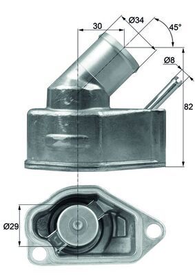 Thermostat, Kühlmittel MAHLE TI1092