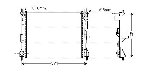 Kühler, Motorkühlung AVA QUALITY COOLING dn2235