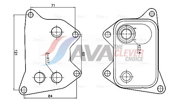 Ölkühler, Motoröl AVA QUALITY COOLING VN3439