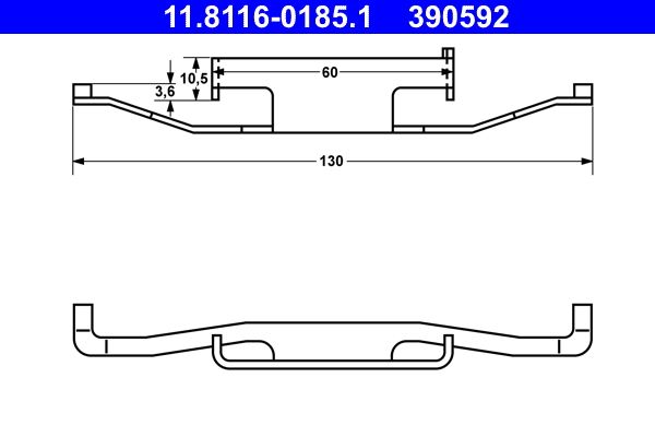 Feder, Bremssattel ATE 11.8116-0185.1