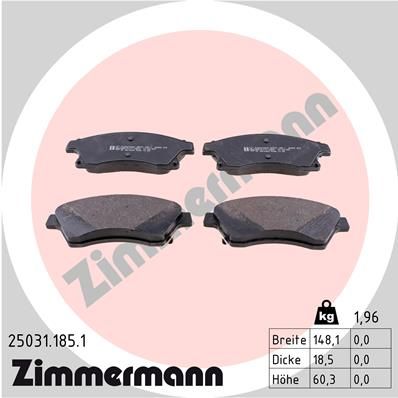 Bremsbelagsatz Bremsbeläge ZIMMERMANN 25031.185.1